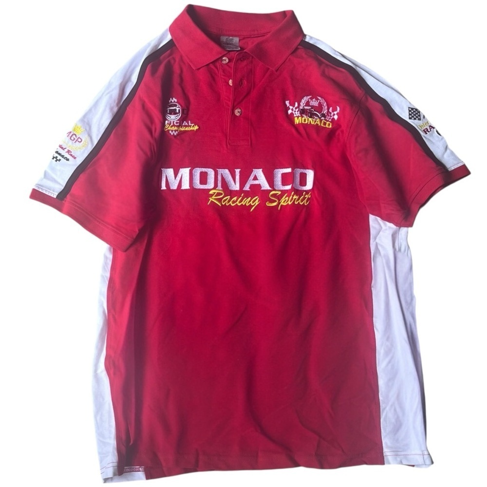 SOLD Vintage Monaco Grand Prix RacingOfficial Championship Embroidered Red Polo